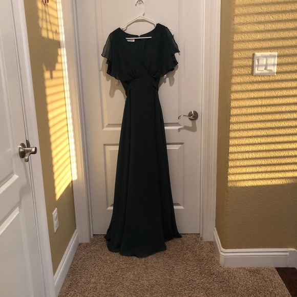 JJ's House Long bridesmaid dress: Hunter green size small - Picture 1 of 3